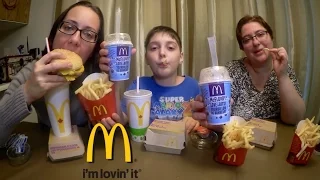 Trying Mcdonalds Mcflurry For The First Time And Quarter Pounder Meal | Gay Family Mukbang