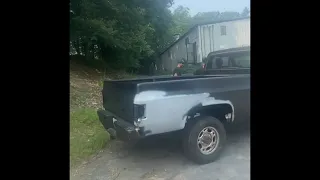 Boosted 1985 Chevy k10- Turbo LS project truck; short dyno pull/burnout video