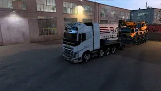 Euro Truck Simulator 2 VOLVO FH16 750 บรรทุกรถเครน