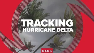 Hurricane Delta in Gulf of Mexico:  track, timing and intensity as it approaches landfall