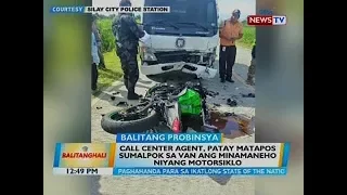BT: Call center agent, patay matapos sumalpok sa van ang minamaneho niyang motorsiklo
