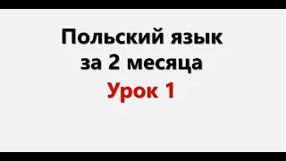 Польский язык. Интенсив / Урок 1