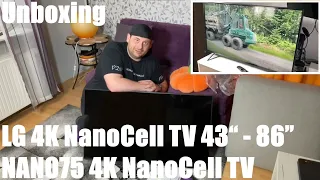 LG 4K NanoCell TV 43“ - 86” NANO75 4K NanoCell TV mit VA-Panel und Direct LEDs Unboxing