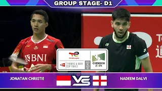 Jonatan Christie Vs Nadeem DALVI | Thomas & Uber Cup Finals 2024 Badminton