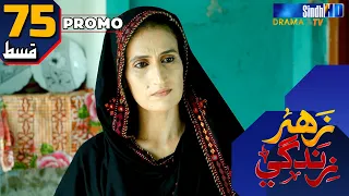 Zahar Zindagi - Ep 75 Promo | Sindh TV Soap Serial | SindhTVHD Drama