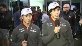 Formula1.2011 Round01 Australia PostRace Forum BBC Kamui Kobayashi Serhio Perez