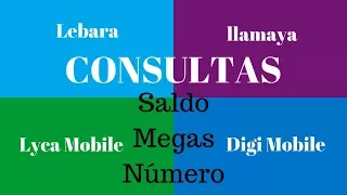 Consultar saldo, megas y número (lyca, llamaya, lebra y digi)