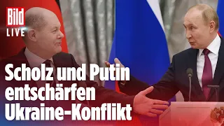 🔴 Ukraine-Konflikt: Pressekonferenz von Scholz und Putin | BILD LIVE Sondersendung Replay