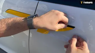 Installing the TWRAPS Door Handles Vinyl Wrap on a 2022 Tesla Model X Plaid