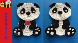 Sitting Panda Crochet Pattern Tutorial - Crochet Applique Tutorial