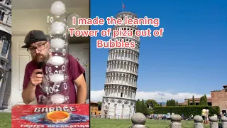 Creating the Leaning Tower of Pisa with Bubbles: A Whimsical and Ingenious Art Experiment!"