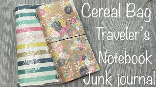Cereal bag traveler’s notebook junk journal 😁