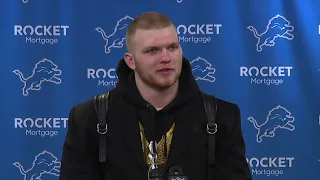Aidan Hutchinson speaks after Lions first playoff win since 1991