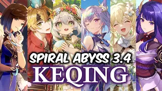 F2P Keqing | Spiral Abyss 3.4 Floor 12 | Full Star Clear