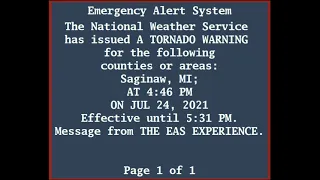 EAS Tornado Warning in Saginaw, MI