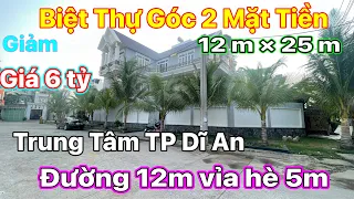 Bán Biệt thự sân vườn Trung tâm TP Dĩ An, gần TP Thủ Đức. Góc 2 Mặt tiền đường siêu rộng