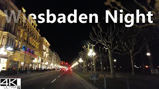 Driving Around in Wiesbaden at Night Germany 2022 | 4K 60fps Drive Tour