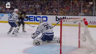 Ilya Samsonov's save on DeBrusk leads to Leafs goal in game 7 vs Bruins (4 may 2024)