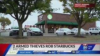 Police search for armed suspects who robbed Starbucks on the city’s east side