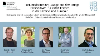 Podiumsdiskussion „Wege aus dem Krieg: Perspektiven für einen Frieden in der Ukraine und Europa“