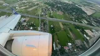 LOT Polish Airlines Embraer 195 SP-LNG Sunset Takeoff and Climb out of Warsaw Chopin WAW