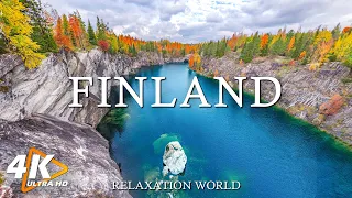 FLYING OVER FINLAND 4K UHD - Relaxing Music Along With Beautiful Nature Videos - Natural Landscape