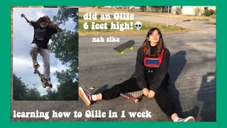 learning how to Ollie on a skateboard - 1 week skate progression // ghostly destiny