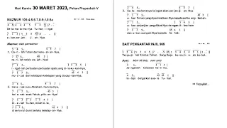 Mazmur & BPI Harian Kamis, 30 Maret 2023, Pekan Prapaskah V 🙏