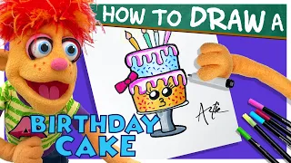 How To Draw a Birthday Cake - Artie's Show