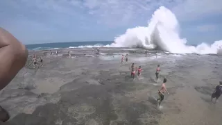 BIG WAVE Wipes Out Swimmers in Sydney Australia