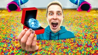 Hiding $100,000 DIAMOND In 100 MILLION ORBEEZ!