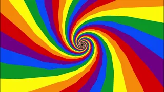 Rainbow Colored Swirl Background animation footage, Colorful rainbow spiral tunnel party loop, 5 min