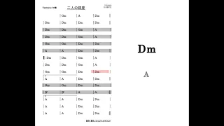 ベンチャーズカラオケ 20巻 二人の銀座 GINZA LIGHTS デモ演奏バージョン コード譜付き (DTM 打込み音源) with chord notation