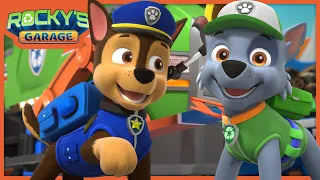 Rocky and the Pups Make a Recyclable Megaphone - Rocky's Garage PAW Patrol Cartoons for Kids