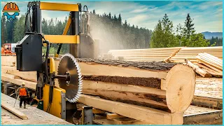 45 Incredible EXTREME Fastest Big Wood Sawmill Machines Working