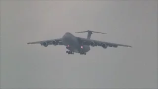 (Live ATC) US Air Force C-5 Super Galaxy landing runway 16 at Zürich-Kloten