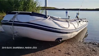 Riding by inflatable boat and Watersnake electric motor on Saaremaa