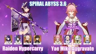 C0 Raiden Hypercarry & C0 Yae Miko Aggravate | Spiral Abyss 3.6 | Genshin Impact