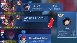 KETEMU TOP GLOBAL JULIAN 5000 MATCH? GUA AJAK DIA META CIKI TAPI JUNGLER HAYABUSA ! AXCYYL ? - MLBB