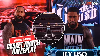 WWE 2K24 - Jey Uso vs. Jimmy Uso - Casket Match Gameplay