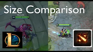 Unit Size Comparison - Dota 2 vs League Of Legends