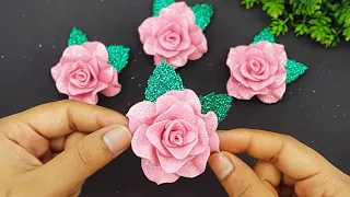 Cómo hacer Rosas en Foami o Goma Eva Fácil y Rápidamente 🌹 Creando una Rosa desde Cero