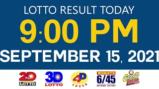 Lotto Results Today September 15 2021 9pm Ez2 Swertres 2D 3D 4D 6/45 6/55 PCSO