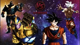 Goku vs Thanos sin guante y (con guante) ¿Quien gana?