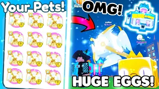 🥳⭐ I OPENED 30+ *HUGE-A-TRON EGGS* & GOT HUGE ANGELUS In Pet Simulator X Huge Event! 😇