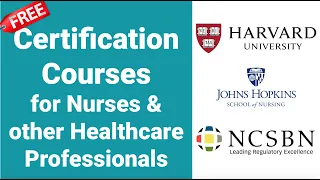 FREE Certification Courses for NURSES & other Healthcare Professionals -Part 1 | Nurse Resumé