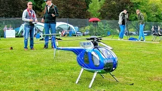AMAZING BIG RC HUGHES-500 RC SCALE MODEL ELECTRIC HELICOPTER FLIGHT DEMONSTRATION