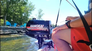 HANGKAI 6HP Outboard Start Up - Review - Speed Test