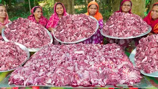 Boneless Buffalo Meat Tehari - EID feast - Biriyani Style Polao Rice Meat Tehari Cooking in Village