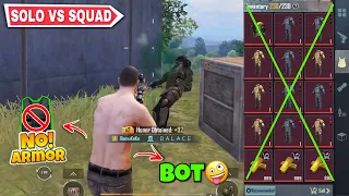 Filling My Inventory As Bot & This Happened 😭 | No Armor 🚫 Solo vs Squad 🔥 | Metro Royale Chapter